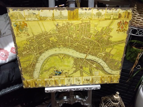 Old map the river thames - map,