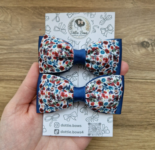 Set floral hair bow clips - set,