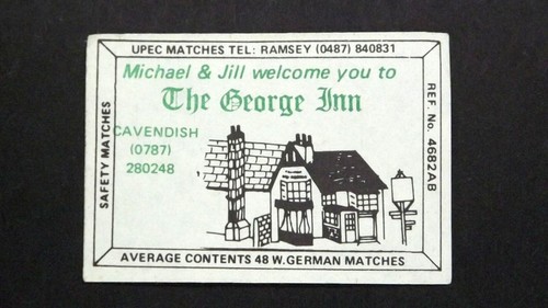 Matchbox label upec pub - pub, the