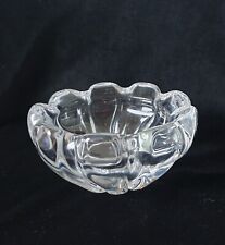 Daum Crystal Nancy France Rare Heavy Mid-Century Glass Crenulated Bowl Vintage 