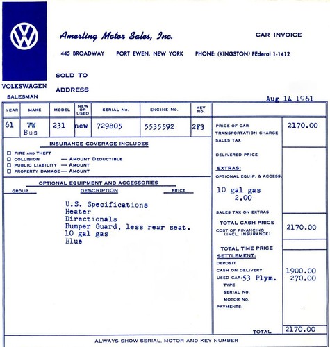 1961 231 bus dealer - 1961, inv