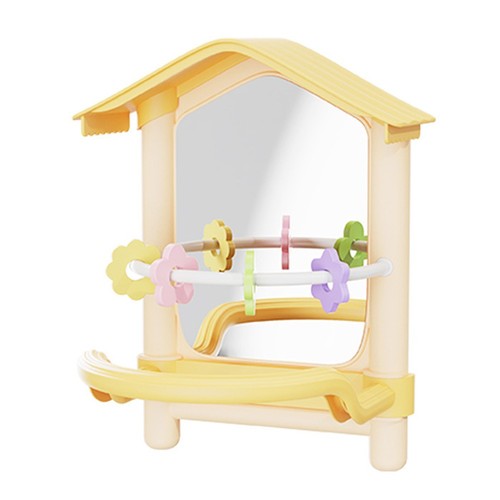 Bird mirror with perch toy - bird,