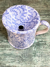 ANTIQUE GEORGIAN INVALID POTTERY FEEDING CUP SHEET PRINT PATTERN ENGLISH C.1800