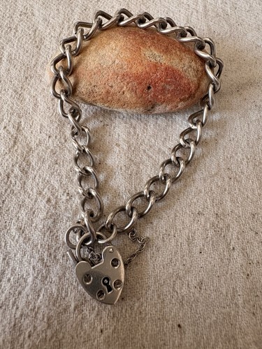 Vintage sterling silver curb - silver,