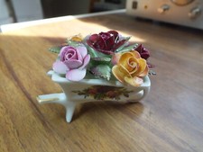 Royal Albert old country roses- floral china wheelbarrow