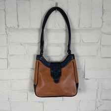 Joshua Taylor Shoulder Bag Underarm Handbag Leather Brown Black Side Medium