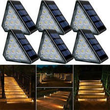 Solar Fence Lights Plastic Decking Lights 9 LED Garden Step Lights Outdoor Decor
