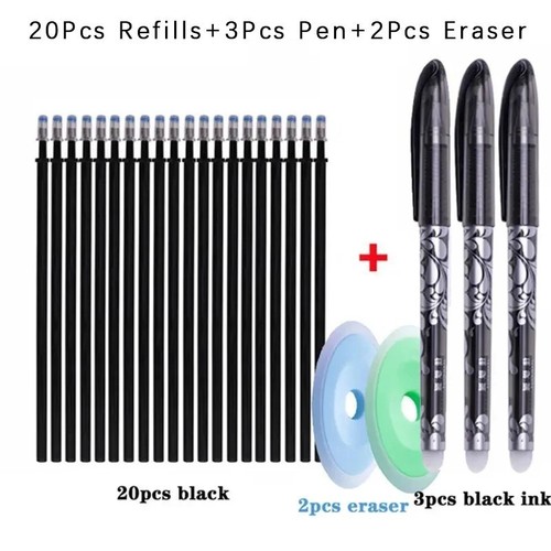 Black erasable pens rub - black,