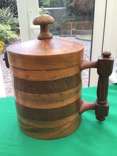 Vintage rustic lidded - lidded, wooden