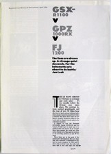 KAWASAKI GSXR1100 GPZ1000RX FJ1200 Motorcycle Road Test Reprints Feb 1986