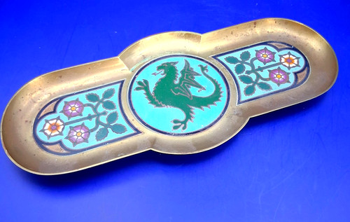 Antique brass and enamel - antique,