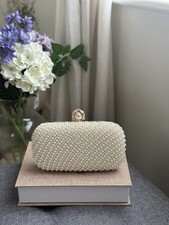 Gold Pearl Clutch Bag Women