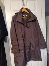 Long Hooded Waterproof Coat Size M 12  Brown Knee Length Tech Lab Jack Wolfskin 