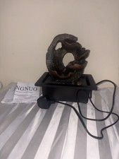 Crovida Waterfall Tabletop Fountain Indoor, Water Feature with Color Light