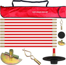 Pro 30Ft Drain Rod Set Kit in