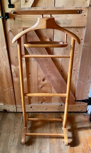 Vtg mid century wood butler - mid,