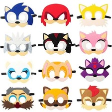 Sonic Hedgehog Mask, Pack of 12 Eye / Face Masks Birthday Party Children's Kids