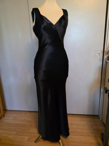 Tahai midnight blue satin - satin, long
