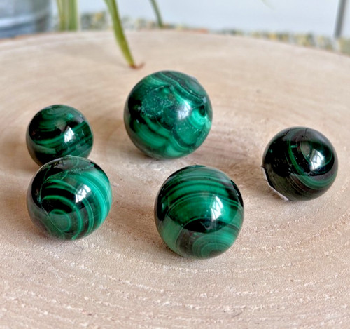 Small malachite sphere pick - sphere,