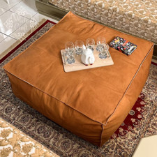 Leather Pouf Ottoman Moroccan
