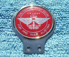 CLASSIC 1980s NORTH EAST PRE WAR AUSTIN CLUB CAR BADGE ~ VINTAGE 6/SEVEN/ULSTER
