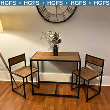 Small Dining Table 2 Chairs Kitchen Furniture Set Space Saving Breakfast Table