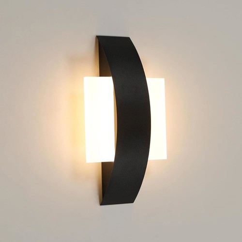 Black modern led wall - black,