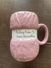 Fun Pink Knitting Ball of Yarn Mug Gift for Her Craft Mum Grandma Knitting