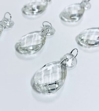 x6 Crystal Oval Almond Chandelier  Glass Droplets, Light Parts, Wedding Decor