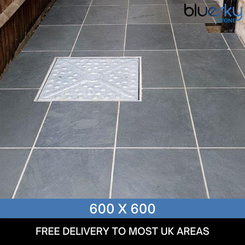 Grey slate paving - grey, patio