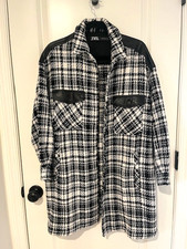 Zara Black White Plaid Faux