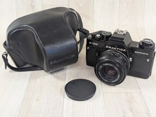 Praktica B100 35mm Film SLR Camera w/50mm Lens - Black - Leather Case 1970's