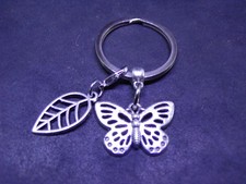 Butterfly Keyring & Leaf -