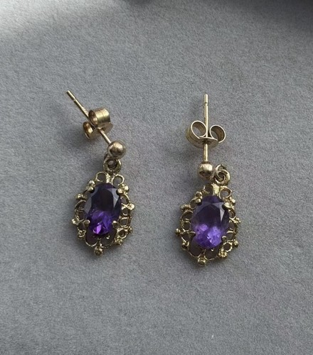 Vintage 9ct gold - gold, amethyst