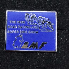 1986 BMF Road Racing & Superbike motorcycle show enamel badge