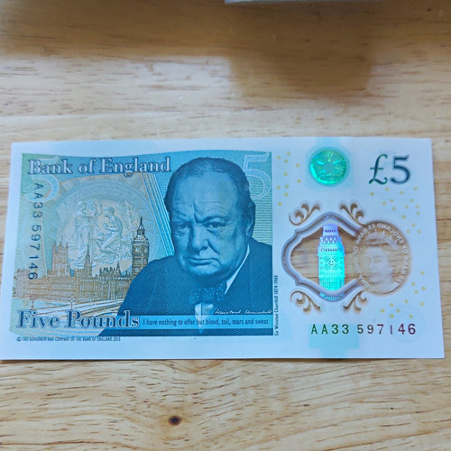 Bank england 5 polymer - £5,