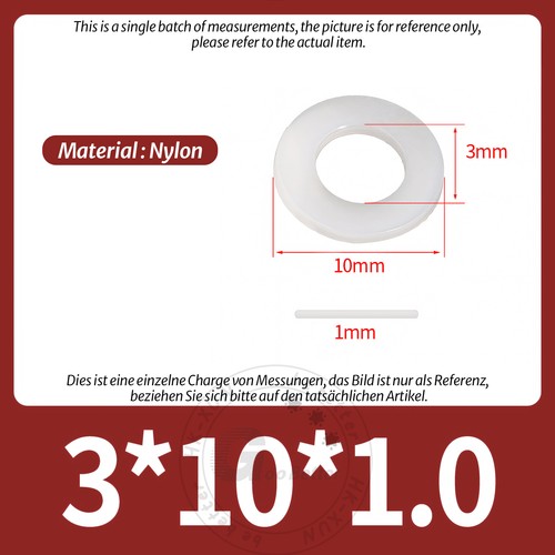 Nylon flat form washers - nylon,