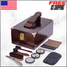 Deluxe Wooden Shoe Shine Box