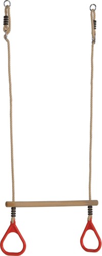 Wooden trapeze bar with red - bar,