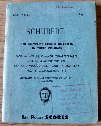 Schubert string quartets 15 - schubert, 12-15