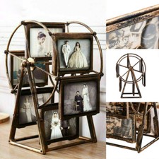 Vintage Rotating Ferris Wheel Photo Frame Windmill Multi Picture Display Holder