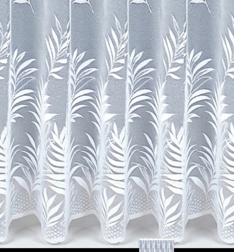 White floral net - curtain,