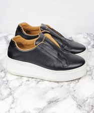 RUSSELL & BROMLEY PARK UP Black Leather Flatform Trainers, Size EU 36 / UK 3