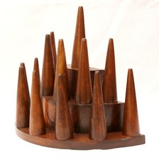 Wooden Ring Cones Display Stand Rack Holder Wooden Hand Crafted