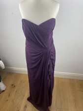 Dessy Collections A Line Plum Chiffon Bridesmaid Sample Dress Size 16 (041)