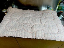 Doll’s Baby Quilt Vintage Pelso c.1950’s Cot Bedding 22” x 32” Pink Silky Feel