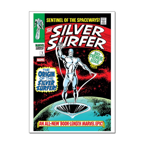 Retro silver surfer comic - silver,