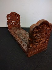 Vintage Indian Hand-Carved Folding Book Stand / Trough