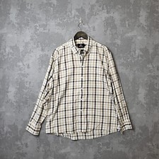 Melka Brown Check Shirt Mens XL Button Down Long Sleeve Active Beige Country A