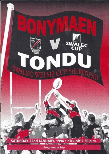 Bonymaen tondu welsh cup - -,